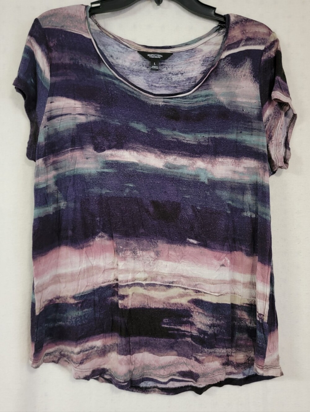 Purple & Pink Watercolor Stripe Women's Tee